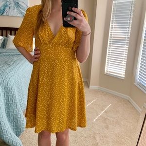 Bright Yellow Polka Dot Dress